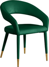 Velvet Upholstered Rounded Back Dining Chair, Green, 23" W x 23" D x 31.5" H
