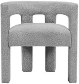 Boucle Fabric Upholstered Accent | Dining Chair, 25" W x 21" D x 27" H, Grey