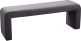 Velvet Upholstered Bench, 53" W x 14.75" D x 18.25" H, Grey