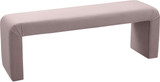 Velvet Upholstered Bench, 53" W x 14.75" D x 18.25" H, Pink
