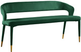 Upholstered Rounded Back Bench, Green, 58.5" W x 21" D x 30" H