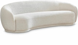 Boucle Fabric Upholstered Sofa, Cream, 89.5" W x 38" D x 28" H