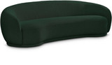 Boucle Fabric Upholstered Sofa, Green, 89.5" W x 38" D x 28" H