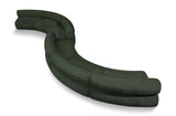 Modular Sofa with Soft Green Chenille Cross Hatched Fabric, 280" W x 70" D x 28" H, Green