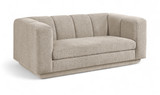 Loveseat with Soft Interwoven Fabric with Chenille and Fancy Yarn, Tufted Back, 70.25" W x 37.5" D x 30" H, Beige