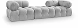 Modular Sectional with Rich Grey Boucle Fabric, Modular to Create Infinite Configurations, 102" W x 34" D x 28" H, Grey