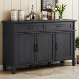 55 Inch Buffet Cabinet with Storage, Black