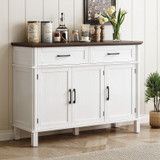 55 Inch Buffet Cabinet with Storage, Off White