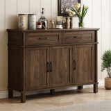 55 Inch Buffet Cabinet with Storage, Walnut