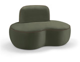 Green-C Swerve Collection Modern | Contemporary Chair with Ultra Luxe 460 GSM Upholstery Piping, Solid Wood Inner Frame, 49.5" W x 32" D x 30" H, Green
