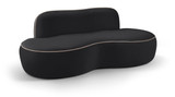 Black-L Swerve Collection Modern | Contemporary Loveseat with Ultra Luxe 460 GSM Upholstery Piping, Solid Wood Inner Frame, 77" W x 37" D x 30" H, Black