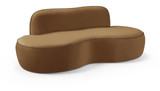 Saddle-L Swerve Collection Modern | Contemporary Loveseat, Ultra Luxe 460 GSM Upholstery Piping, Solid Wood Inner Frame, 77" W x 37" D x 30" H, Saddle