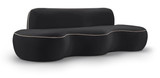 Black-S Swerve Collection Modern | Contemporary Sofa with Ultra Luxe 460 GSM Upholstery Piping, Solid Wood Inner Frame, 100" W x 38.5" D x 30" H, Black
