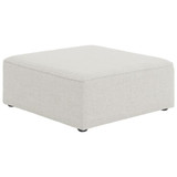 Cream-Ott Cube Collection Modern | Contemporary Linen Textured Upholstered Modular Ottoman, Cream, 36" W x 36" D x 17" H