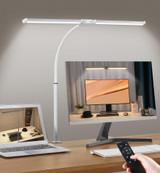 Led Desk Lamp for Home Office, Eye-Care Desk Light Clamp, White