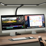 LED Desk Lamp with Base, 42-Inch 4-Panel Light for Dual Monitors