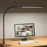 LED Desk Lamp - Desk Light for Home Office - Flexible Gooseneck - 5 Color Modes X 11 Brightness Levels - 1300LM - Timmer & Memory Function - 12W Clip on Light - Red