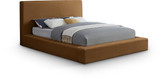DorianSaddle-Q Dorian Collection Modern | Contemporary Queen Bed with Ultra Luxe Saddle Velvet, 73" W x 95" D x 45" H, Saddle, Queen