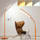 Dimmable LED Floor Lamp, Super Bright Reading Lamps Floor Standing lamp with Remote & Touch Control, Orange