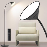 Dimmable LED Floor Lamp, Super Bright Reading Lamps Floor Standing lamp with Remote & Touch Control, Stepless Dimming & 2700K-6500K Color Temperature, for Living Room Bedroom Office, Matte Black