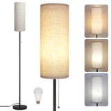 Floor Lamp for Living Room, Modern Standing Lamps with Lampshade, Minimalist Tall Lamp with Chain Switch for Living Room, LED Bulb Included (Beige Shade)