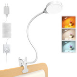 Clip on Light, 3 Colors & 5 Brightness Reading Light for Bed