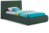 NashGreen-T Nash Collection Modern | Contemporary Boucle Fabric Upholstered Twin Bed with Rich Green Boucle Fabric and Deep Channel Tufting, 53" W x 86" D x 38" H, Green, Twin