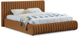 NicoSaddle-K Nico Collection Modern | Contemporary Velvet Upholstered King Bed with Rich Saddle Velvet and Deep Channel Tufting, 89" W x 91" D x 38" H, Saddle, King