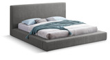 TerraGrey-F Terra Collection Modern Contemporary Full Bed with Rich Cream Boucle Fabric and 8.5" Thick Side Rails and Footboard, 72.5" W x 93" D x 45.5" H, Grey, Full