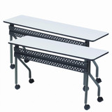 OfficeWorks Mobile Training Table, 6 ft, Gray (Pack of 2)