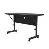 24"x48" Deluxe Flip Top Office Training Table, Black Granite High Pressure Laminate Top, Height Adjustable (23"-31") 4 Castors, Folds Flat & Nest Together, Made in The USA