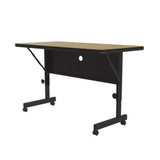 24"x48" Deluxe Flip Top Office Training Table, Fusion Maple High Pressure Laminate Top, Height Adjustable (23"-31") 4 Castors, Folds Flat & Nest Together, Made in The USA