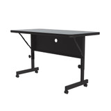 24"x48" Deluxe Flip Top Office Training Table, Gray Granite High Pressure Laminate Top, Height Adjustable (23"-31") 4 Castors, Folds Flat & Nest Together, Made in The USA