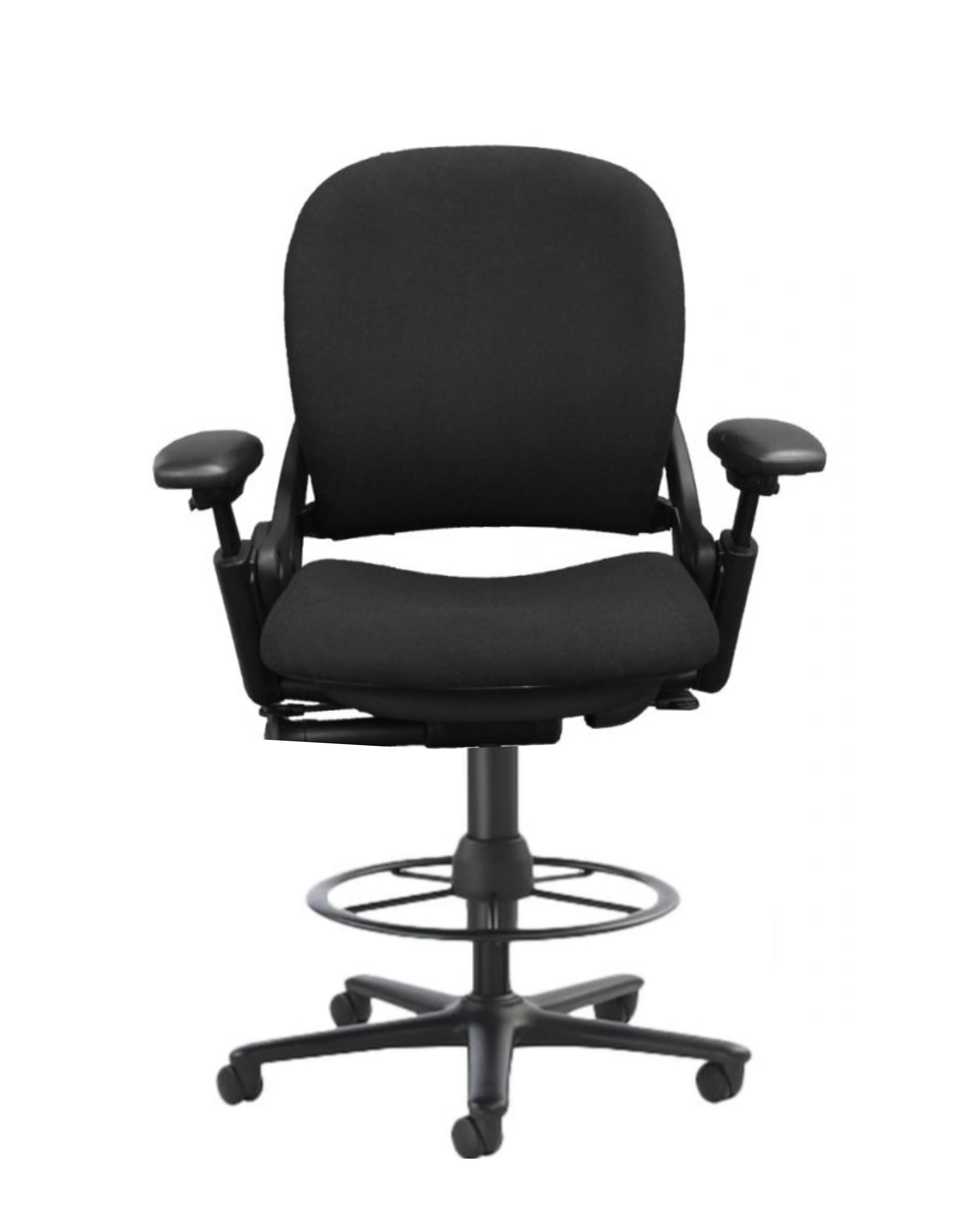 Steelcase Leap Drafting Work Stool Chair V2 Black Leather
