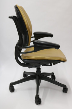Humanscale Freedom Chair Fully Adjustable Model Gold Leather