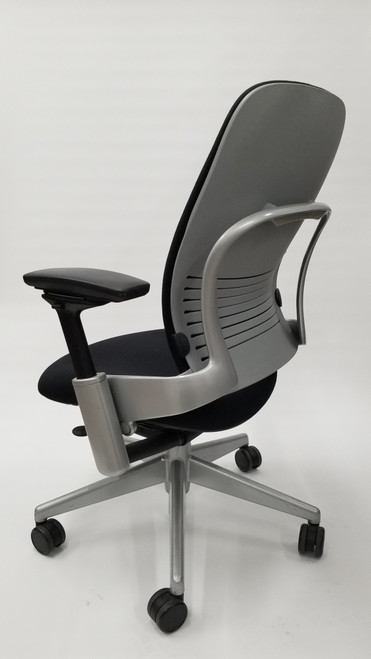 Steelcase, Leap Chair, V2, Black, Fabric, Platinum Mineral Titanium Base,