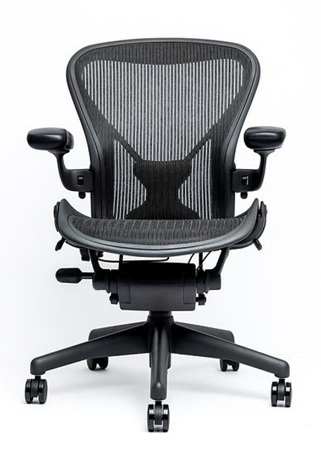 Herman Miller Aeron Chair Size B In Black With Posturefit