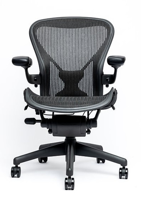 Herman Miller, Aeron Chair, Posturefit Support, Black, Size B