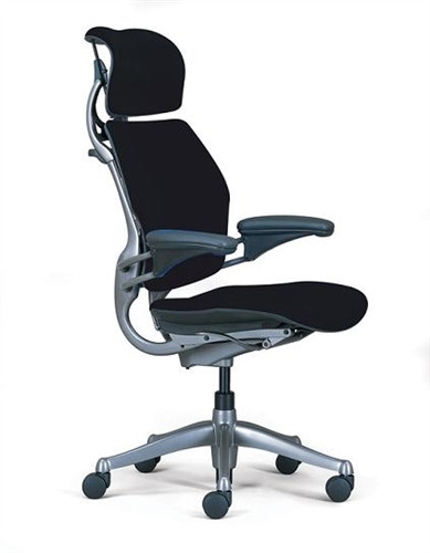 Humanscale Freedom Chair Fully Adjustable Model With Headrest Black Fabric
