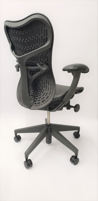 Herman Miller Mirra V2 Chair In Black Fully Adjustable Model With Adjustable Lumbar Support