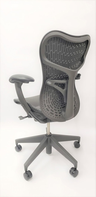 Herman Miller Mirra V2 Chair In Black Fully Adjustable Model With Adjustable Lumbar Support
