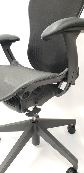 Herman Miller Mirra V2 Chair In Black Fully Adjustable Model With Adjustable Lumbar Support