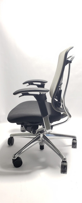 Nuova Contessa Teknion Beige Mesh Back and Black Seat, Fully Adjustable  Model