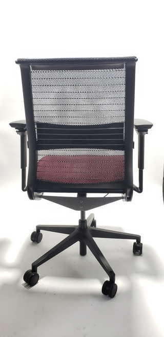 Steelcase Think Chair Black Mesh Back and Burgundy Seat