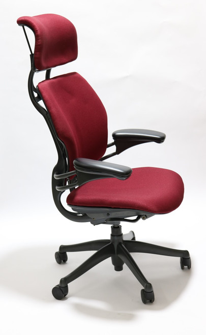Humanscale Freedom Chair Fully Adjustable Model With Headrest Burgundy