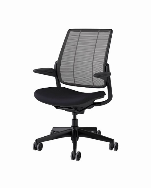 Humanscale Diffrient Smart Chair, Black, All Features, Adjustable Arms