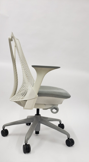 Herman Miller Sayl Chair White Back and Frame and Gray Seat