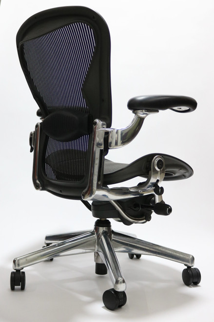 Herman Miller Aeron Executive Chair Size B Black with Polished Frame