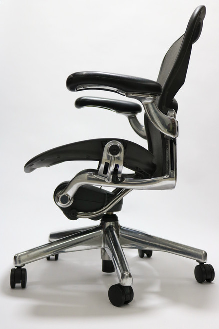 Herman Miller Aeron Executive Chair Size B Black with Polished Frame