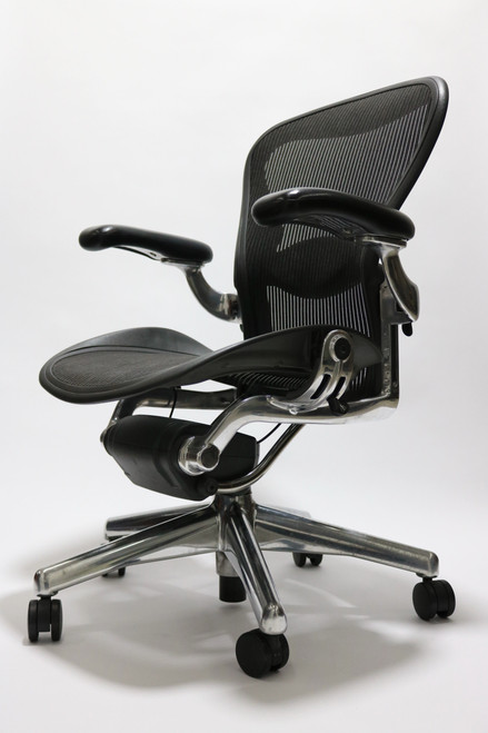 Herman Miller Aeron Executive Chair Size B Black with Polished Frame